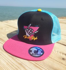 Šiltovka BejkRoll Snap Trucker triangl logo - čierna/ružová