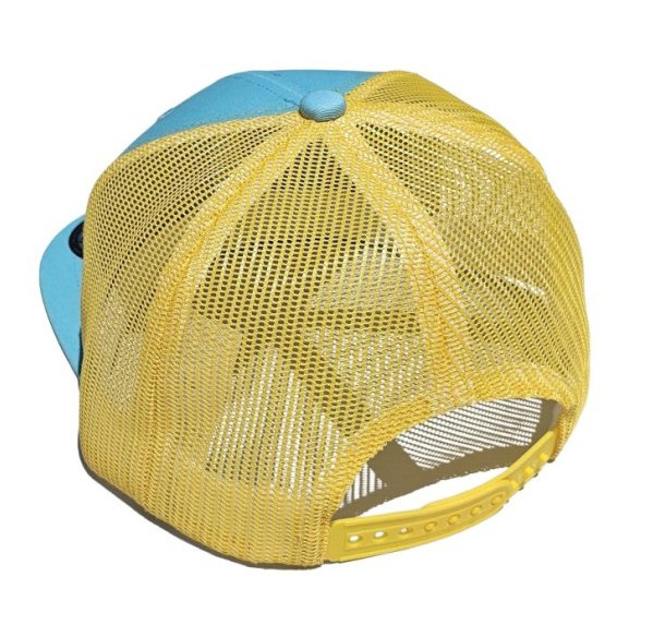 Kšiltovka BejkRoll Snap Trucker wave logo - Light Blue/Yellow