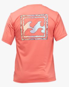 BILLABONG Crayon Wave SS Rashguard - coral