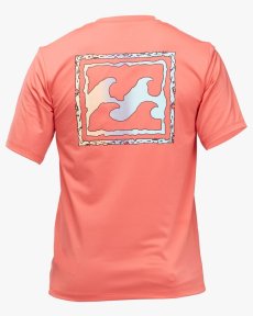 Pánská lycra BILLABONG Crayon Wave SS - coral