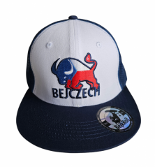 Šiltovka BejkRoll Snap Trucker BEJCZECH Logo - White/Navy