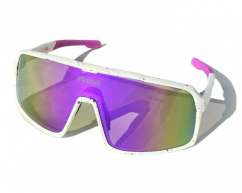 Sluneční brýle BejkRoll Champion Revo - bílé/barevné tečky