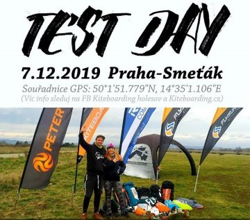 Kiteboarding Holešov test day Praha Smeťák 7. 12. 2019
