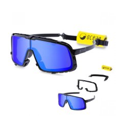 Sunglasses OCEAN Leucate - black / blue revo lens