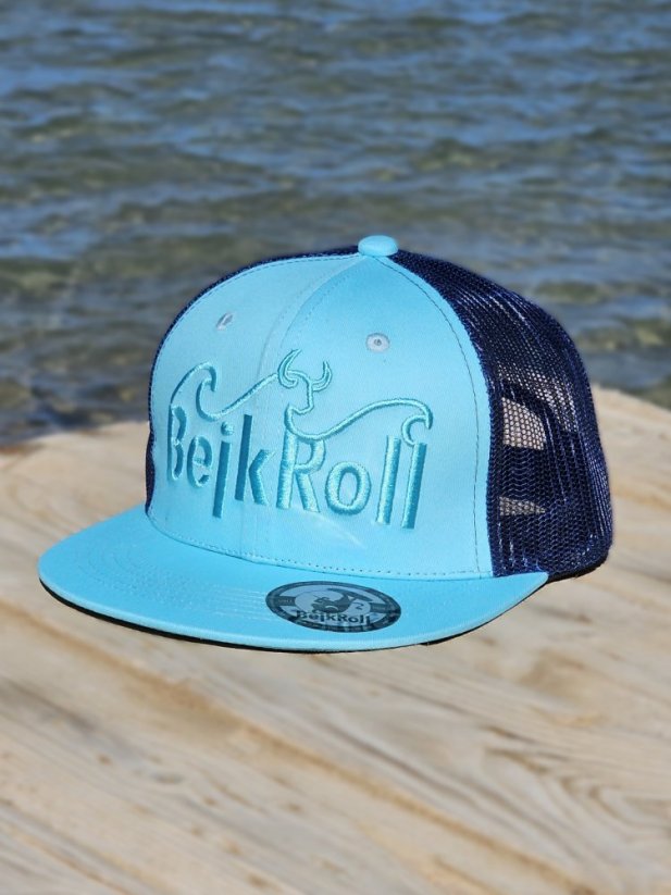 Kšiltovka BejkRoll Snap Trucker Wave logo - tyrkysová/modrá