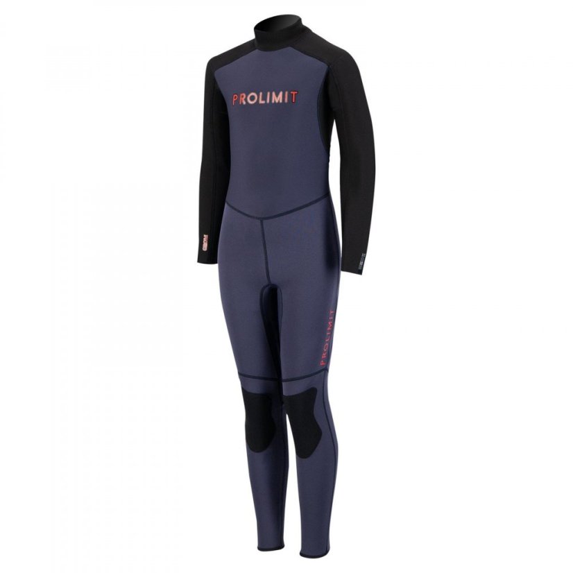Detský neoprén 3/2 PROLIMIT Steamer V-Backzipr - modrý/červený - Detská veľkosť: JXS