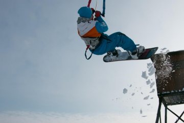 Nedělní snowkite freestyle na Rýžovišti