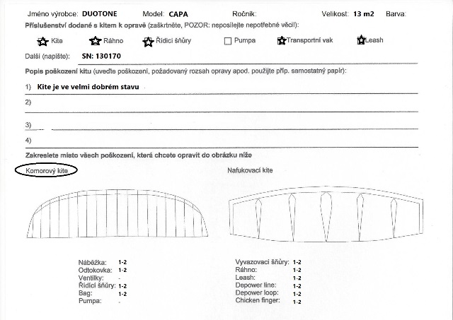 Kite DUOTONE Capa 13m complete