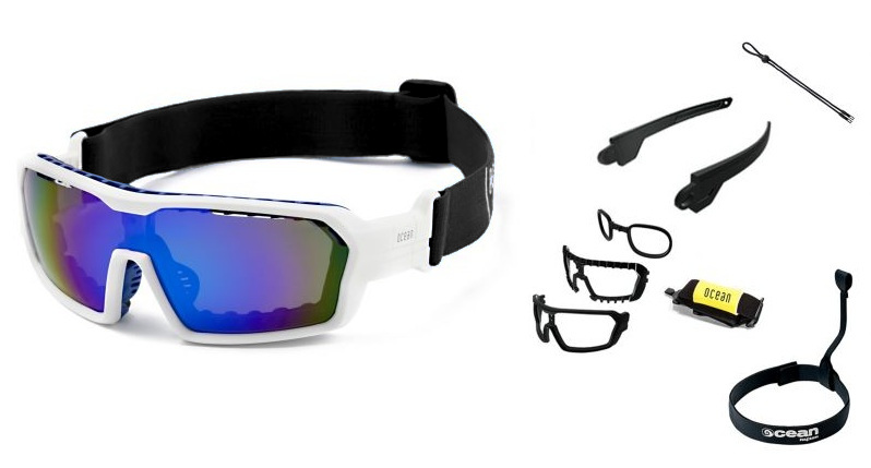 Sunglasses OCEAN Chameleon - white / blue lens