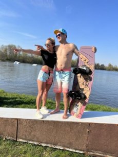 BejkRoll women's boardshorts - orange / blue