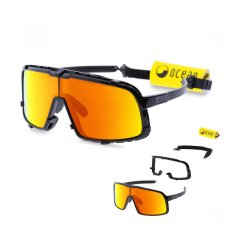 Sunglasses OCEAN Leucate - black / red revo lens