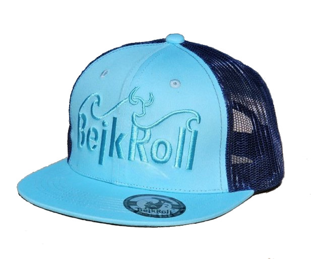 Šiltovka BejkRoll Snap Trucker Wave logo - tyrkysová/modrá