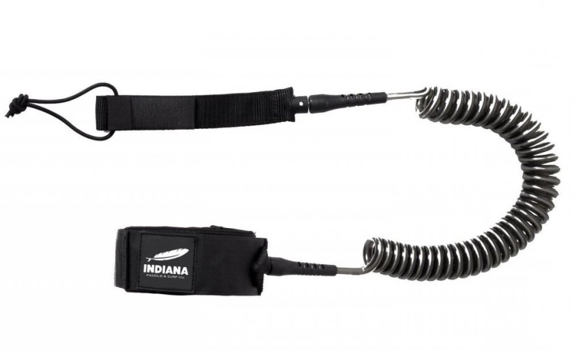INDIANA Heavy Duty SUP Coil Leash - black INDIANA Heavy Duty SUP Coil Leash - black