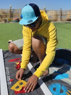 Kšiltovka BejkRoll Snap Trucker Wave logo - tyrkysová/modrá