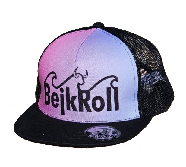 Kšiltovka BejkRoll Snap Trucker Wave logo - růžová/černá