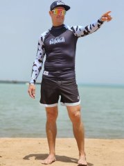 BoardShorts BejkRoll Outline 3/4 - modrá/černá