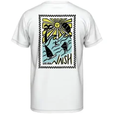 Tričko NAISH Loose Fit Wave Riders - bílé