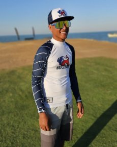 Lycra BEJKROLL Raglan style dlouhý rukáv - blue / white