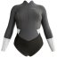 Dámský neoprén 2/2 mm PROLIMIT Shorty Front V-Zip - Grey/Silver - Dámská Velikost: L