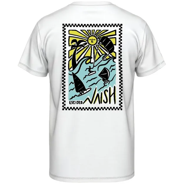 Tričko NAISH Loose Fit Wave Riders - bílé