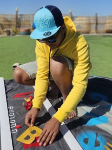 Kšiltovka BejkRoll Snap Trucker Wave logo - tyrkysová/modrá