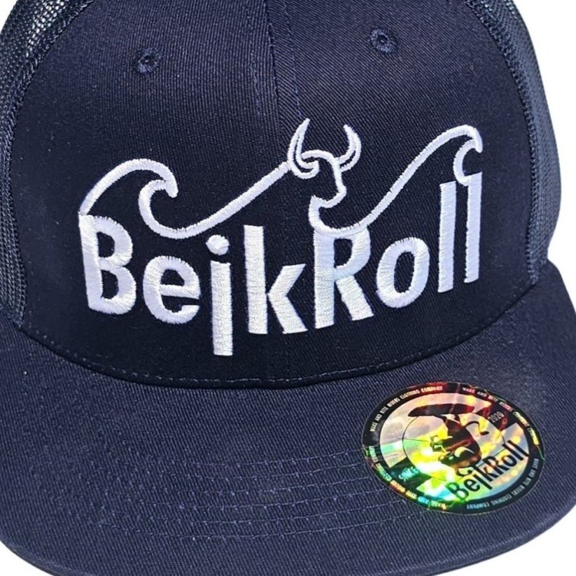 Kšiltovka BejkRoll Snap Trucker wave logo - Navy/Silver