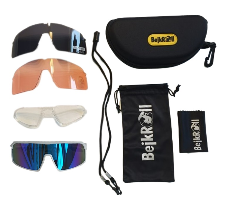 Sunglasses BejkRoll Champion Revo - white/colored dots