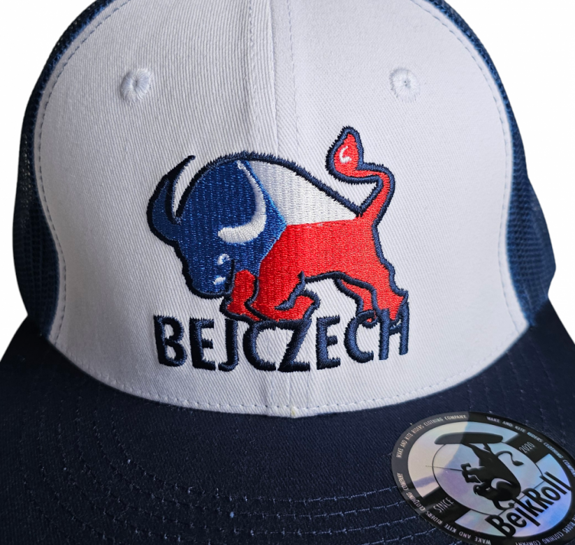 BejkRoll Snap Trucker BEJCZECH Logo - White/Navy
