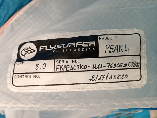 Kite FLYSURFER PEAK4 8m complete