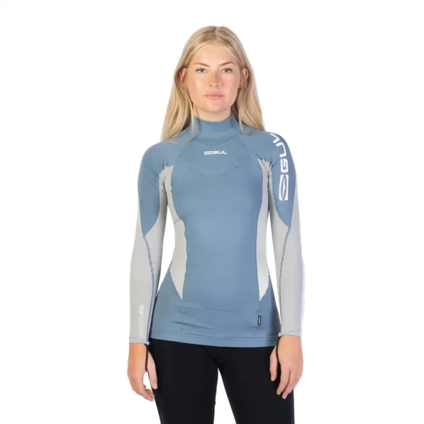 Women's lycra GUL FL LS Rashguard Blue/Grey
