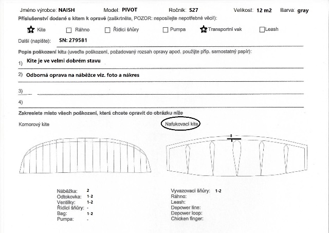 Kite NAISH S27 Pivot 12m only