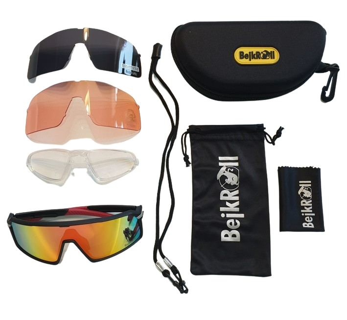 Sunglasses BejkRoll Champion Revo  - black/red