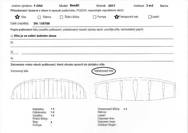 Kite F-ONE Bandit 2017 5m only