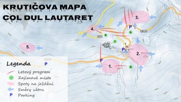 Snowkite spot Col Du Lautaret, Francie - Krutičova mapa