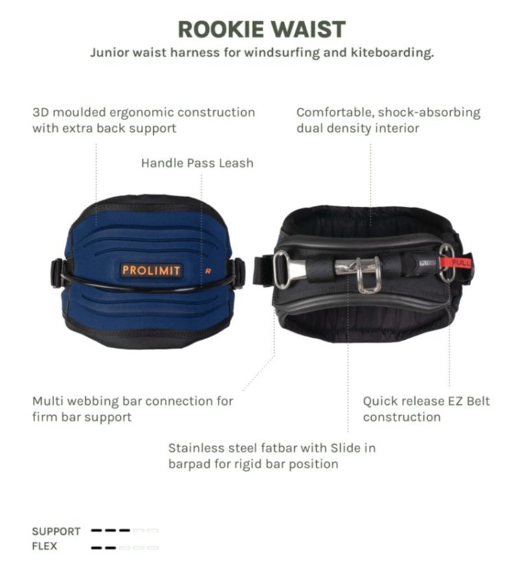 Dětský bederní kite trapéz PROLIMIT Rookie - blue