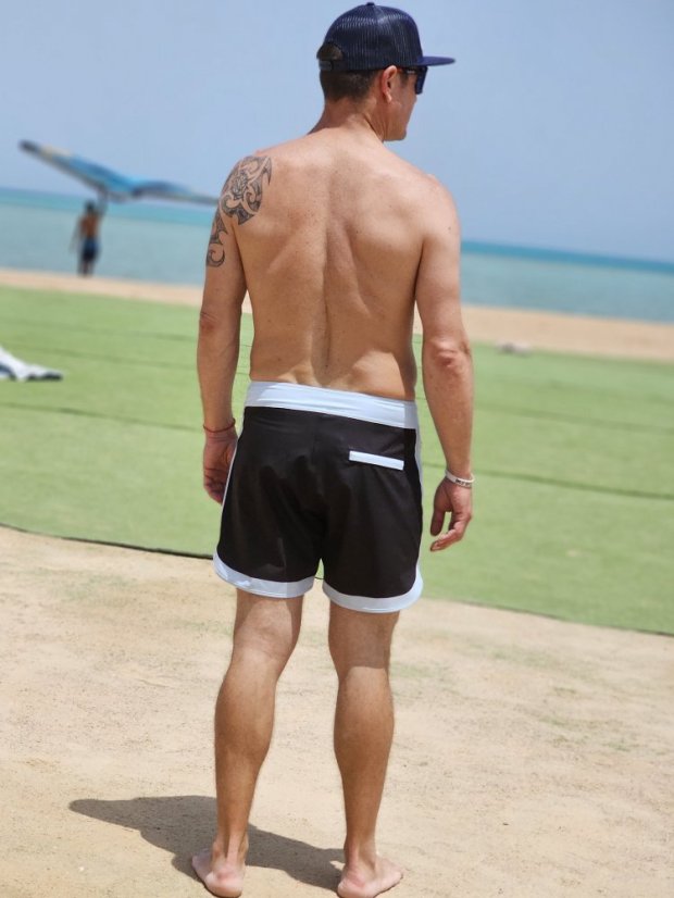 BoardShorts BejkRoll Outline 3/4 - modrá/čierna