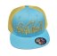 Kšiltovka BejkRoll Snap Trucker wave logo - Light Blue/Yellow