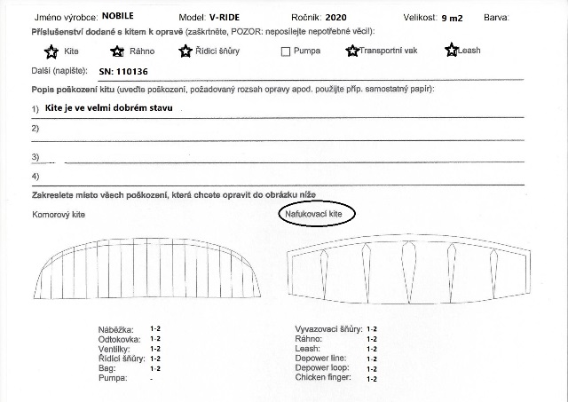 Kite NOBILE 2020 V-RIDE 9m complete