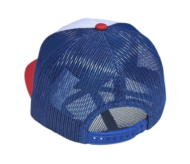Kšiltovka BejkRoll Snap Trucker wave logo - White/Blue/Red