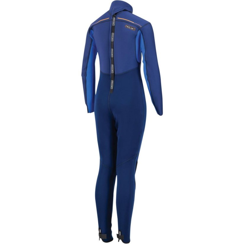 Detský neoprén 3/2 PROLIMIT Steamer V-Backzip - modrý/oranžový - Detská veľkosť: JM