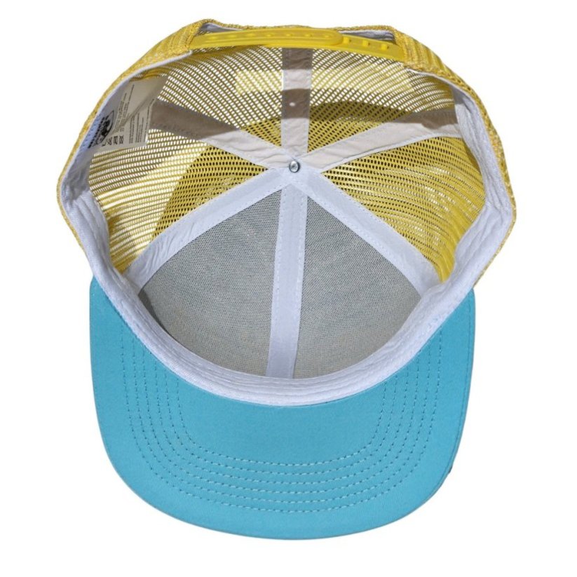 Kšiltovka BejkRoll Snap Trucker wave logo - Light Blue/Yellow