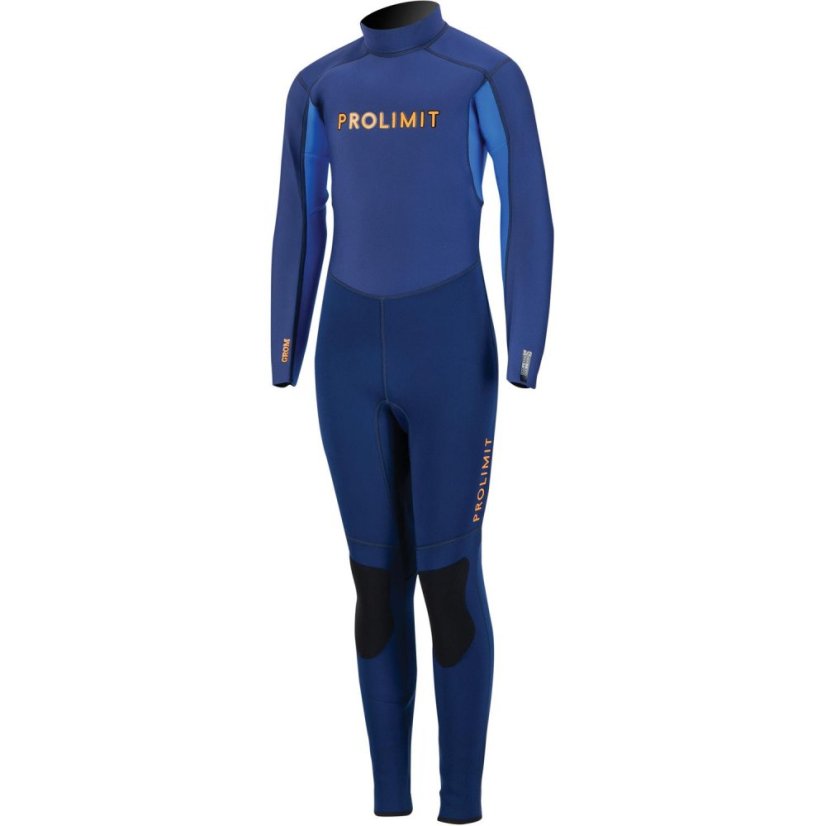 Detský neoprén 3/2 PROLIMIT Steamer V-Backzip - modrý/oranžový - Detská veľkosť: JM