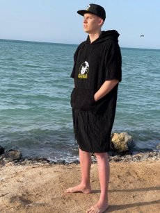 Pončo BejkRoll s kapsou - černé