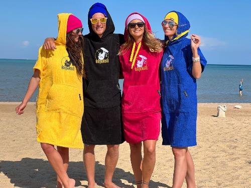 Pončo BejkRoll Master - červený meloun - Velikost: S