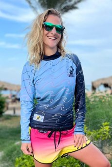 Lycra BEJKROLL dlouhý rukáv - modrá/růžová