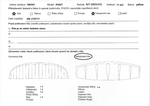 Kite NAISH Pivot S27 11m only