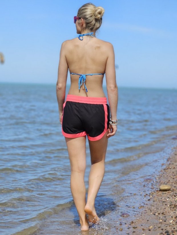 BoardShorts BejkRoll OUTLINE Ladies - ružová/čierna - Veľkosť: 38