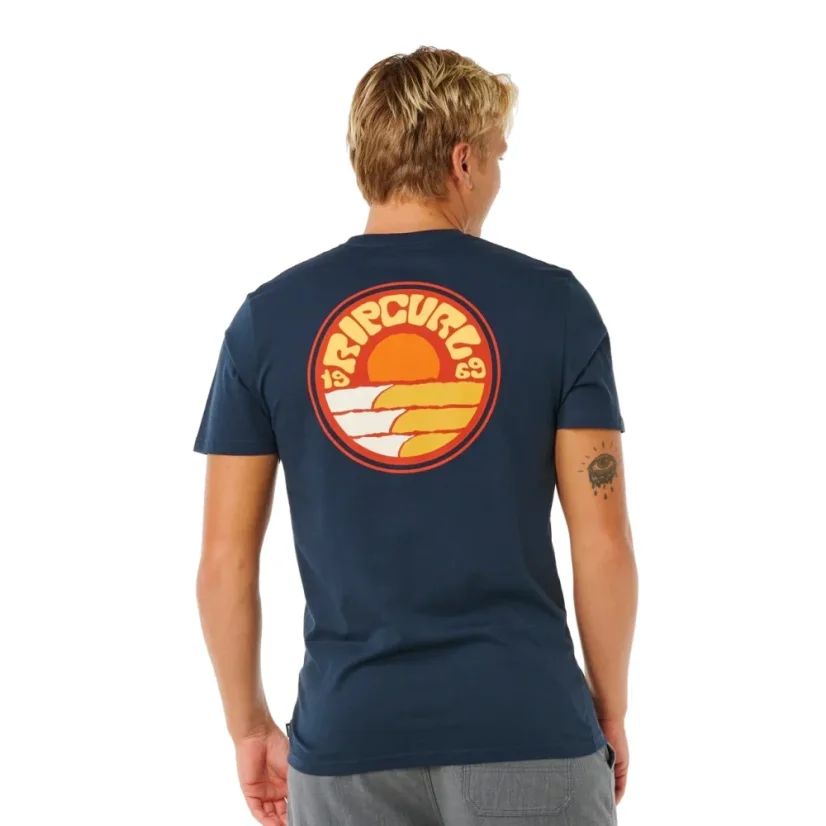 T-shirt RIP CURL Pacific Rinse Stacked Tee - Dark Navy