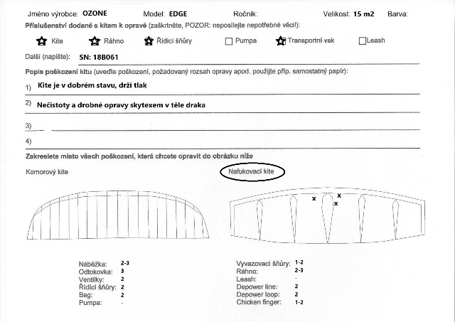 Kite OZONE Edge 15m komplet