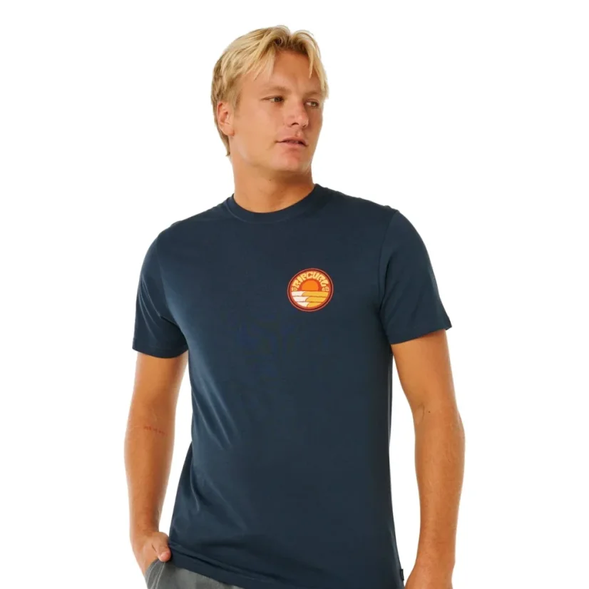 T-shirt RIP CURL Pacific Rinse Stacked Tee - Dark Navy